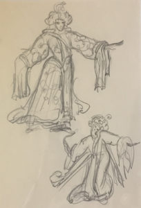 Chinese Opera Sketch Pencil on paper, 11 x 8 1/2. 