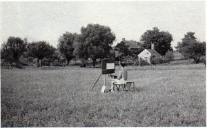 Ben painting on the farm, 1940